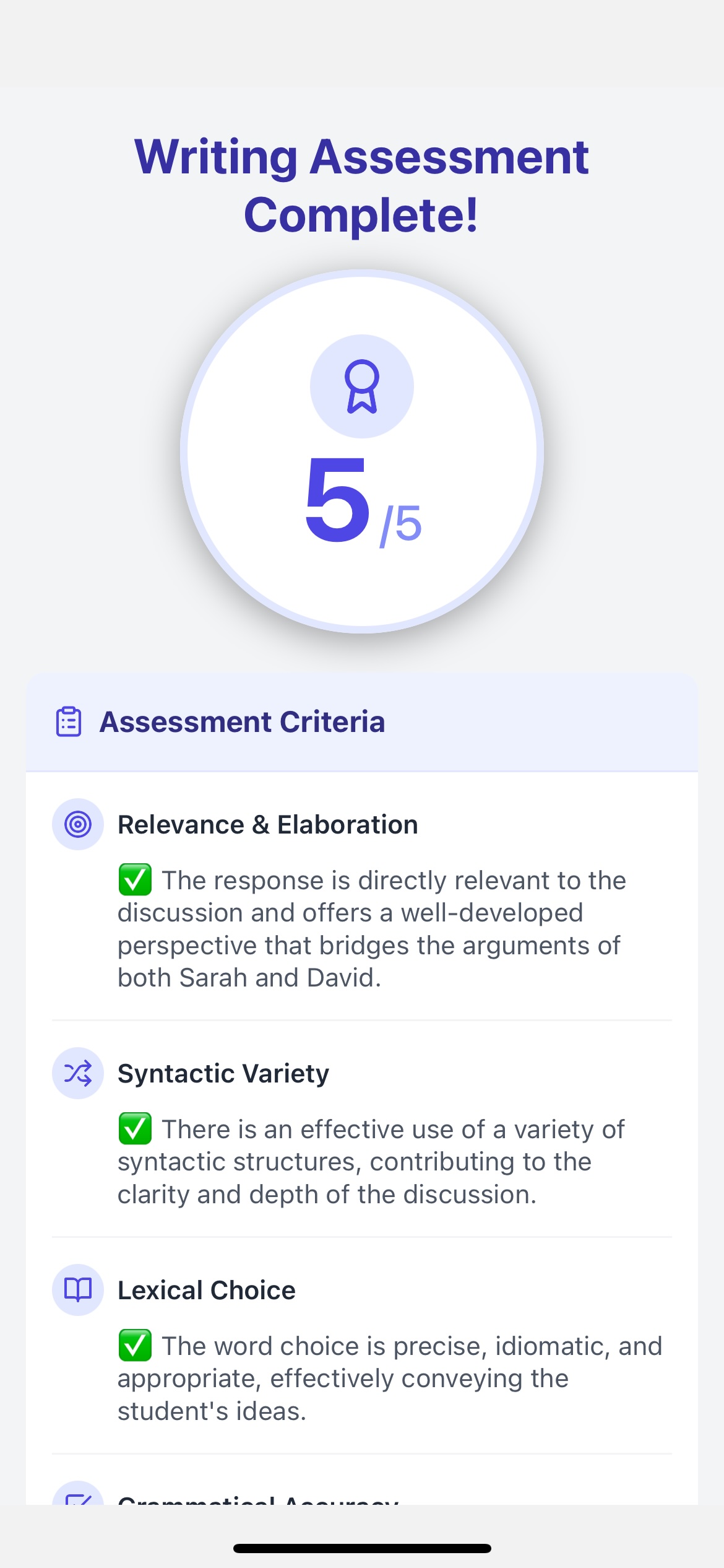 AI Evaluation for Speaking & Writing